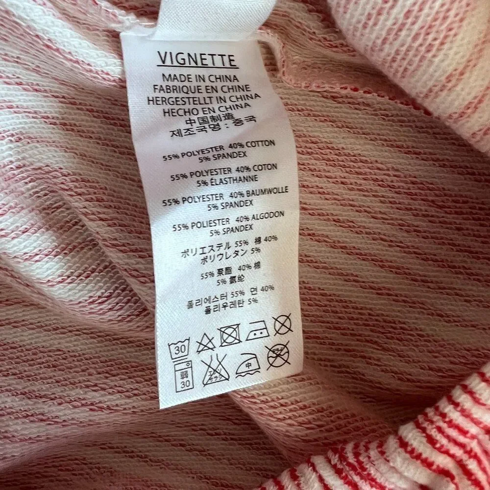 NWT! Vignette Girls Red White Striped Tie Front Top Size 10Y